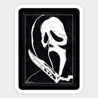 GHOSTFACE - Scream (Black and White) Sticker